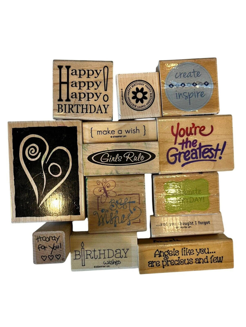 Rubber Stamps Craft 13 pcs Misc Styles quotes and Brands